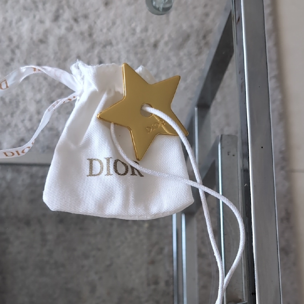 Dior Gold Star Charm with White Pouch